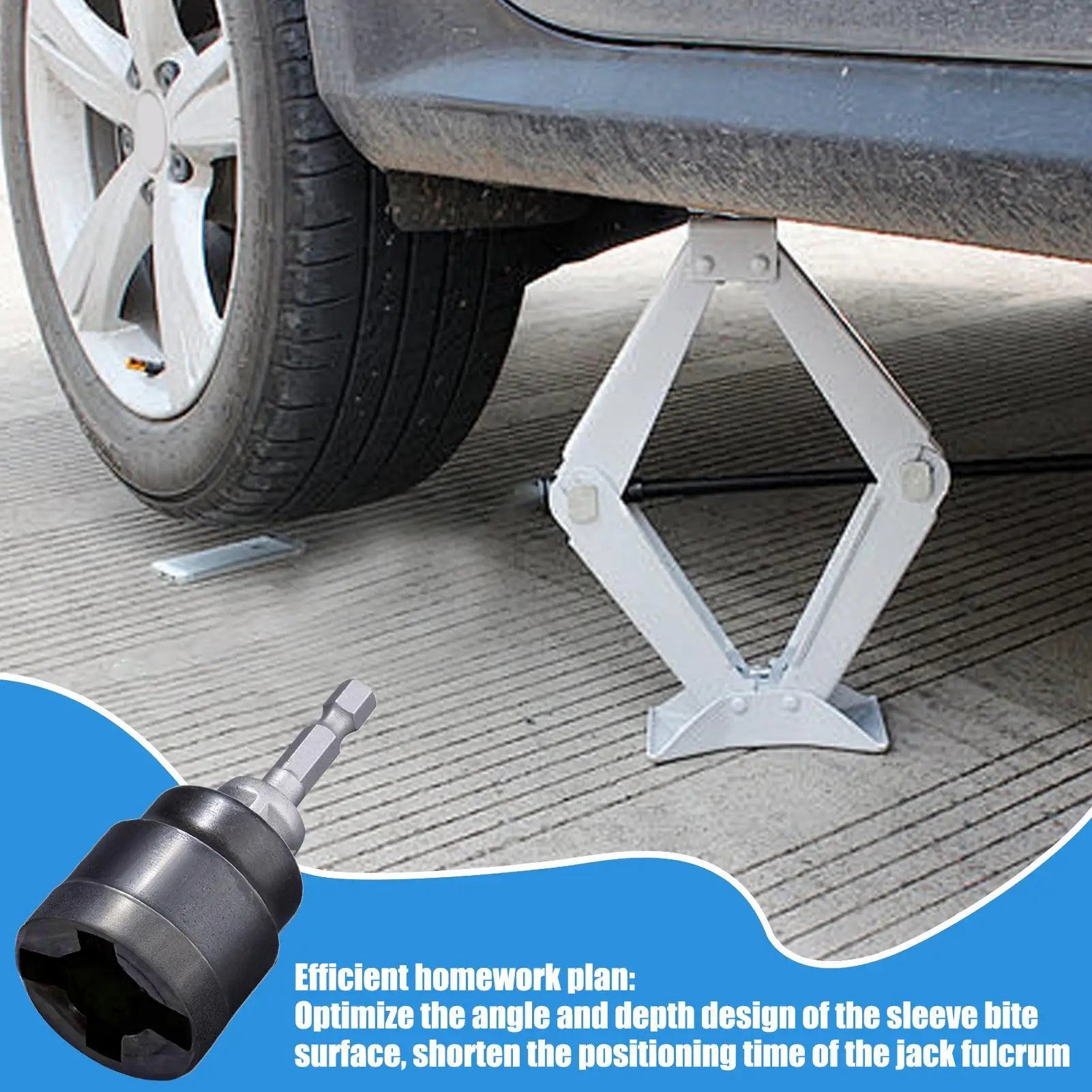 car Special socket jack Scissor Jack Adapter Rv Stabilizer Jack Drill Adapter Rust-Resistant Converter Tool Change Attachment CM World
