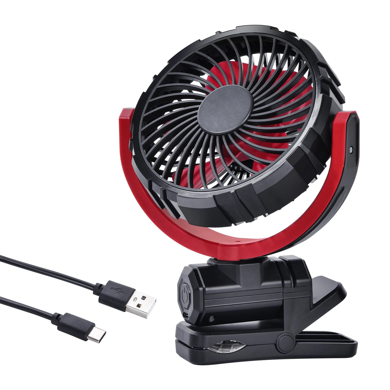Hipacool Car Cooling Clamp Fan 2000mAh USB Rechargeable Fan Burshless Cooler 900° Rotatable Portable Cooling Tool Car Electronic CM World