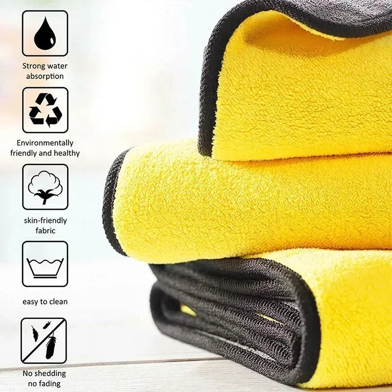 3/10Pcs Microfiber Cleaning Towel Car Cleaning Cloths Professional Detailing Car Drying Microfiber Towel Wash Towels Accessories