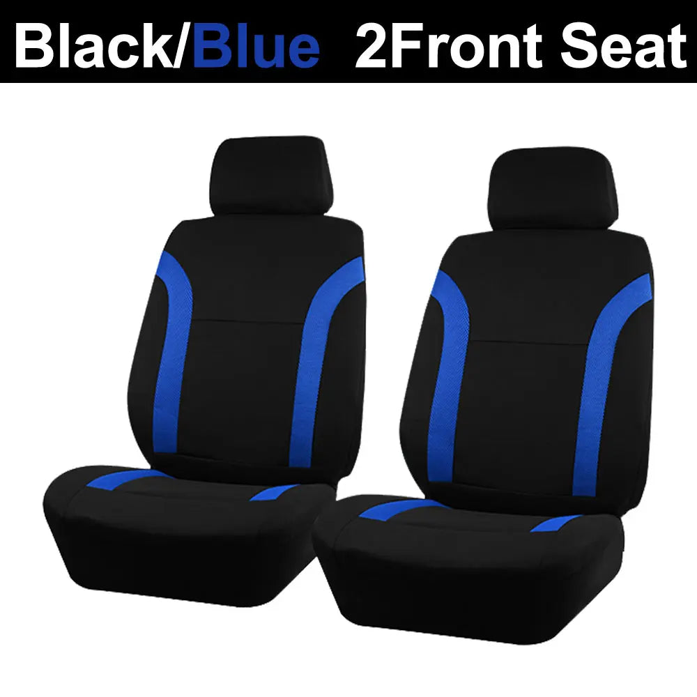 AUTO PLUS Sports Universal Polyester Car Seat Cover Set Fit Most Car Plain Fabric Bicolor Stylish Car Accessories Seat Protector CM World