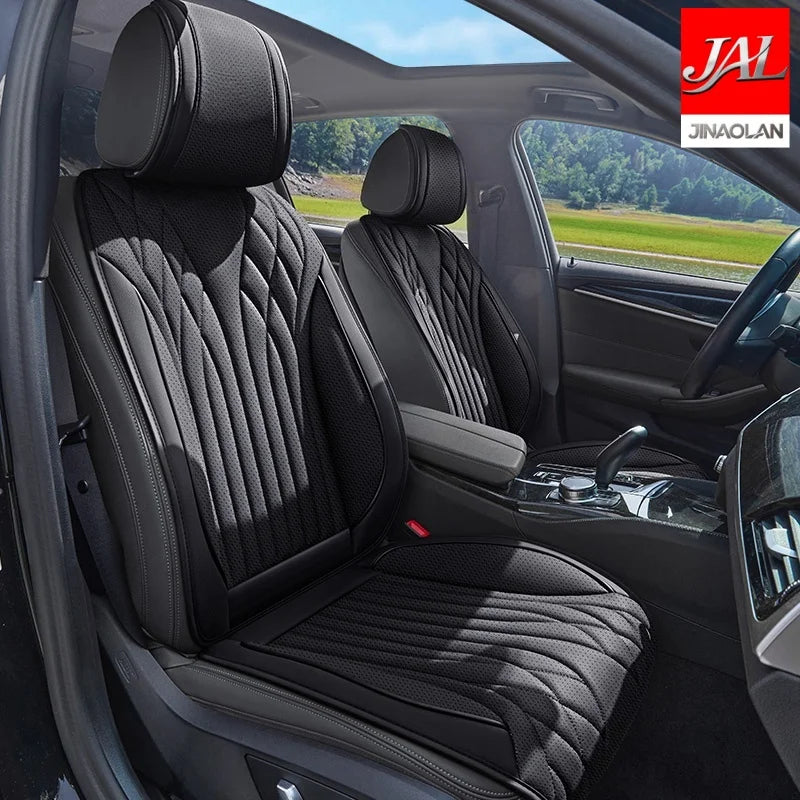 Front 2-seater Car Seat Cushion, Luxurious Nappa Leather, Suitable for All Seasons, Comfortable, Breathable and Wear-resistant, Easy to Install, Suitable for Sedans SUV, Truck and Car Interior High-end Accessories