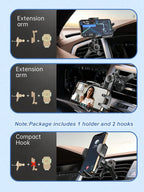 Universal Car Air Vent Phone Holder – Y-Shape Unobstructed Design with Adjustable Clamp, Compatible with All Smartphones CM World