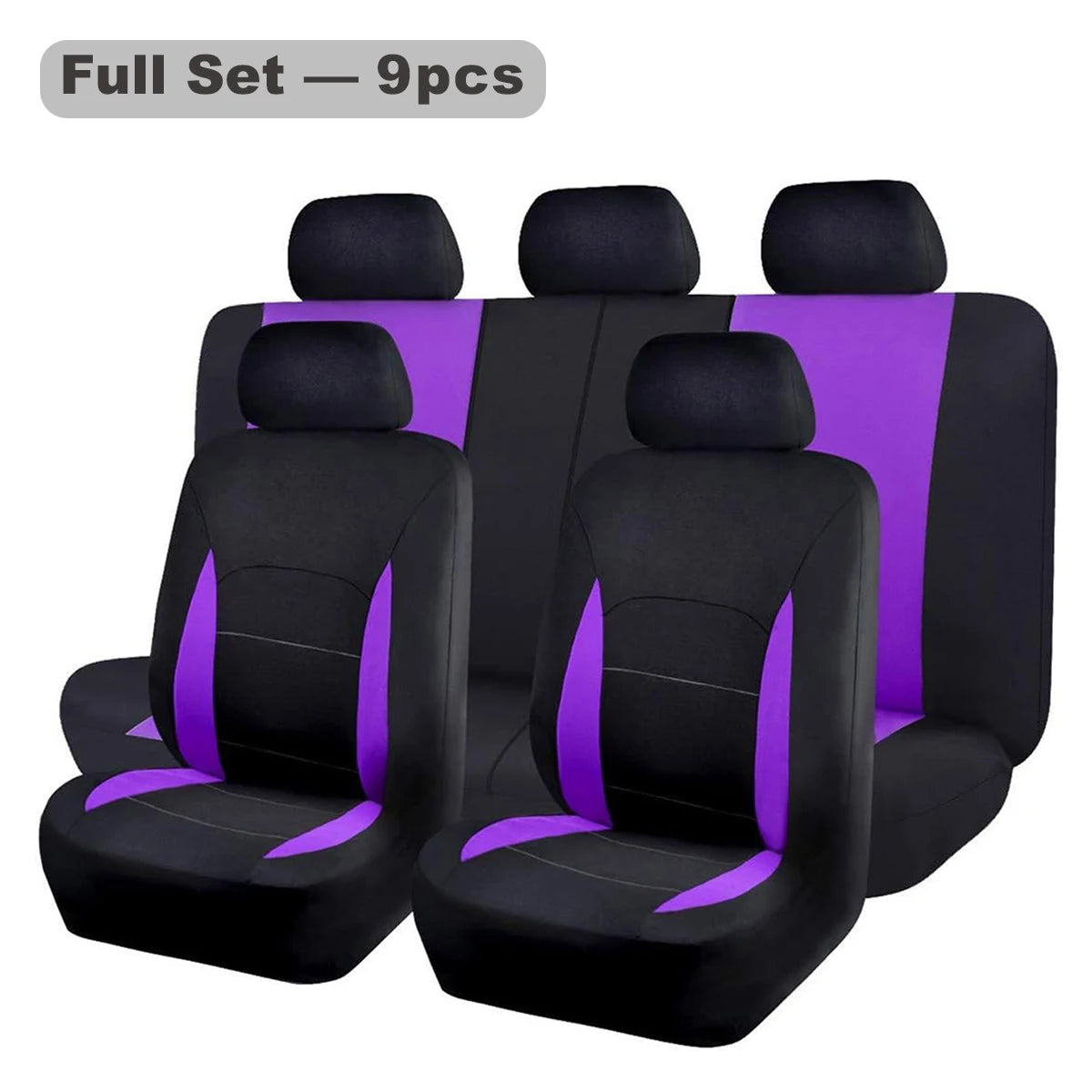 Four Seasons Polyester Fabric 5 Seats Universal Car Seat Cover Full Set CM World