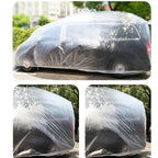 Disposable Clear Car Cover - Universal PE Waterproof Dust Protector Throw-Away Transparent Indoor Auto Body Dustproof Protection Car Mobile World