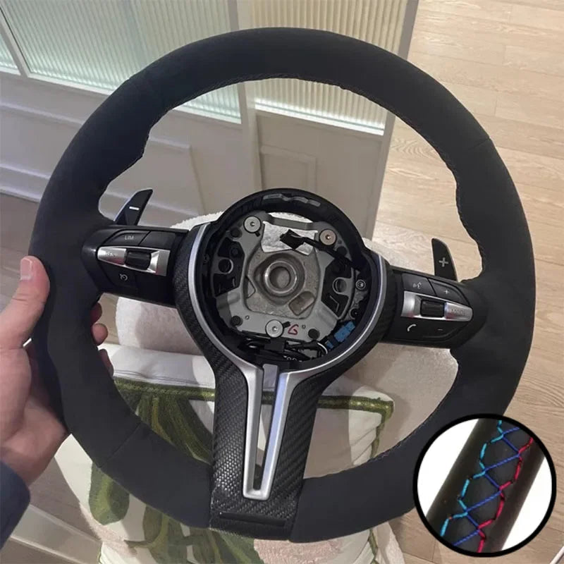 DIY Car Steering Wheel Cover Suede For BMW M Sport F30 F31 F34 F10 F11 F07 X1 X2 X3 F25 F32 F33 F36 F48 F39 Car Accessories CM World
