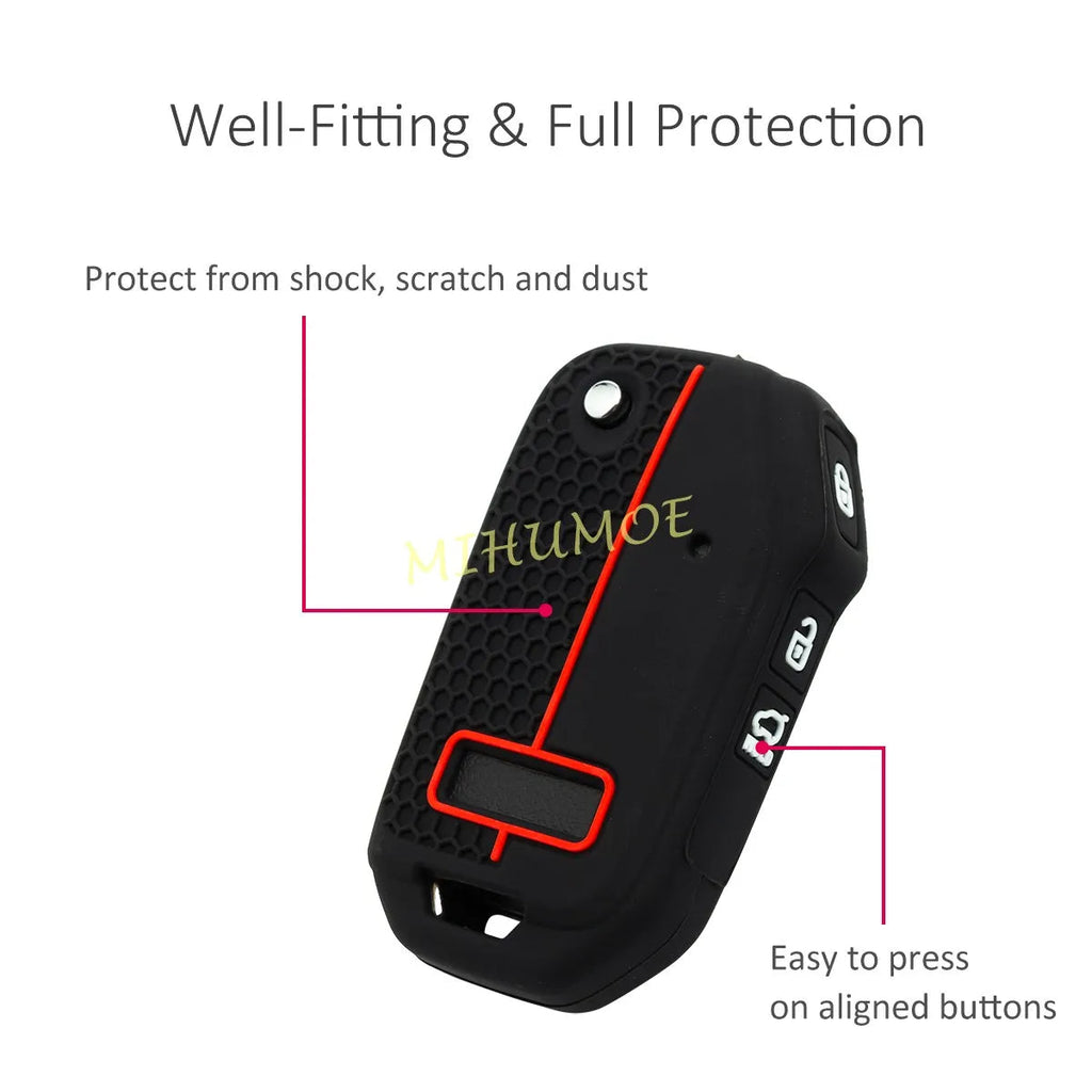 Car 3 Buttons Flip Key Case Cover ShellFor 2019-2025 Kia Ceed K3 K8 Sportage Soul Niro Seltos LX Cerato Picanto Silicone CM World