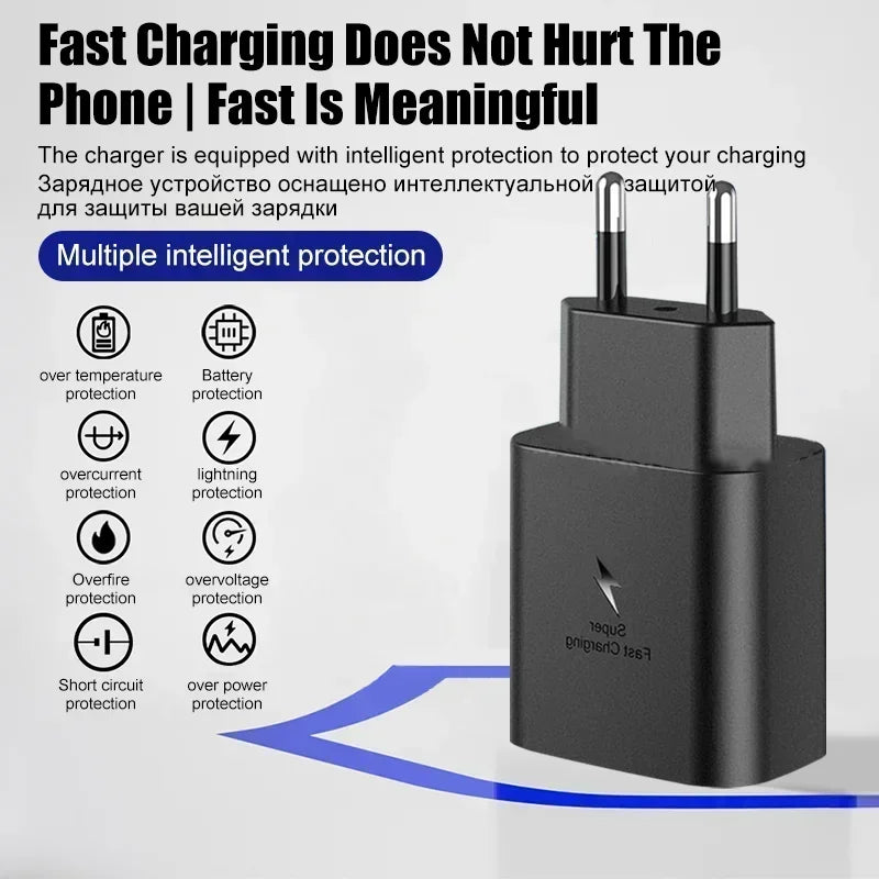 45W PD Fast Charging For Samsung Galaxy S22 S23 Ultra Note10 Plus Mobile Phone USB Type C Cable Fast Quick Charging Wall Adapter Car Mobile World