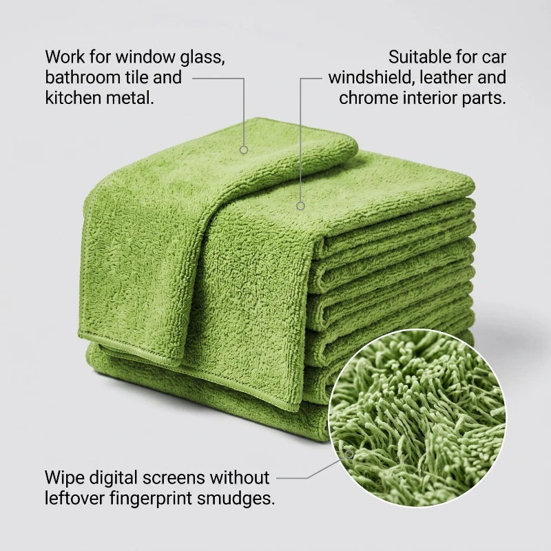 Cleaning Cloth Car Towel: Absorbent, Lint-Free, Microfiber—Kitchen, Household, Glass, Car, and Multi-Purpose Cleaning Cloth