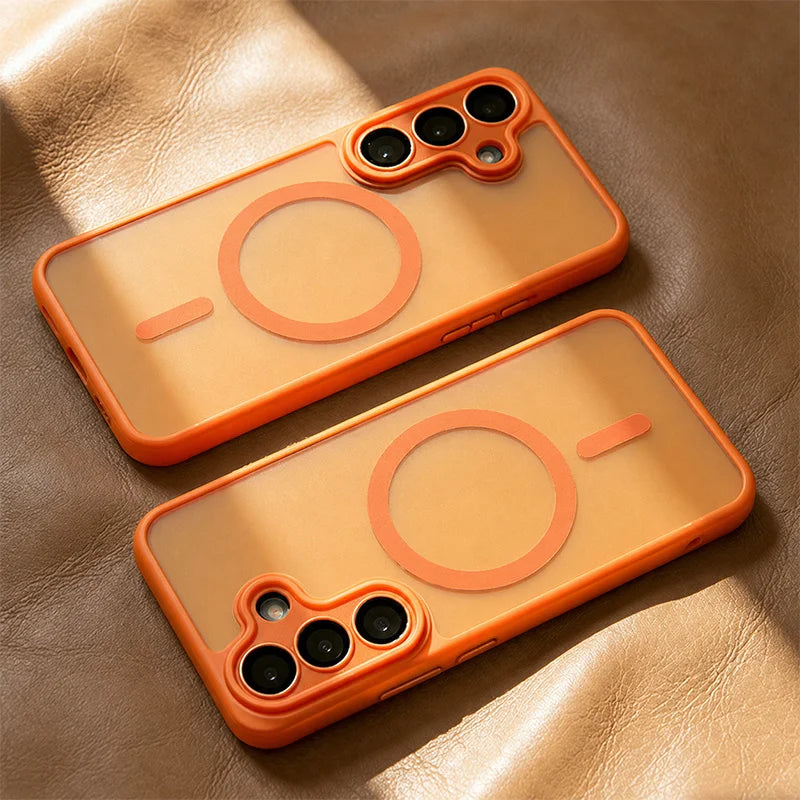 Luxurious Magsafe magnetic phone case, For Samsung A57 A37 A56 A36 A16 A17 A26 S26 Ultra S25FE S24 , lens protection cover Car Mobile World