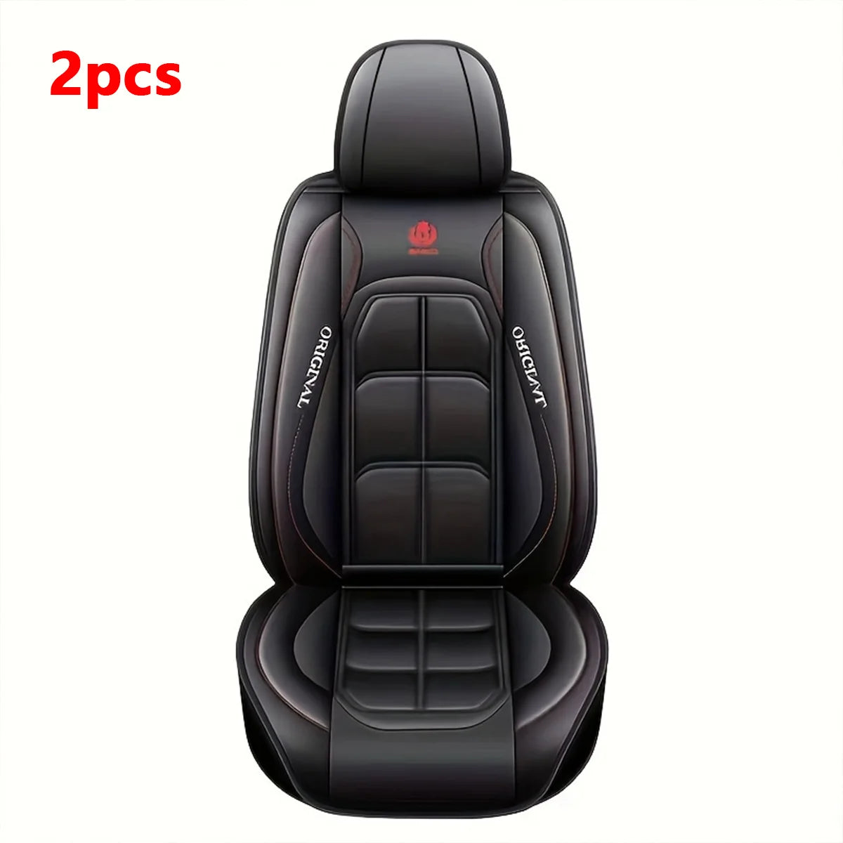 Car Seat Covers 2 Pcs Front Driver Passenger Full Coverage Universal Fit Easy Install Durable Leather Look