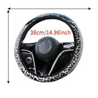High-End Leopard-Print Leather Car Steering Wheel Cover New Model Embedded Diamonds Interior Car Seat Covers Best-Selling