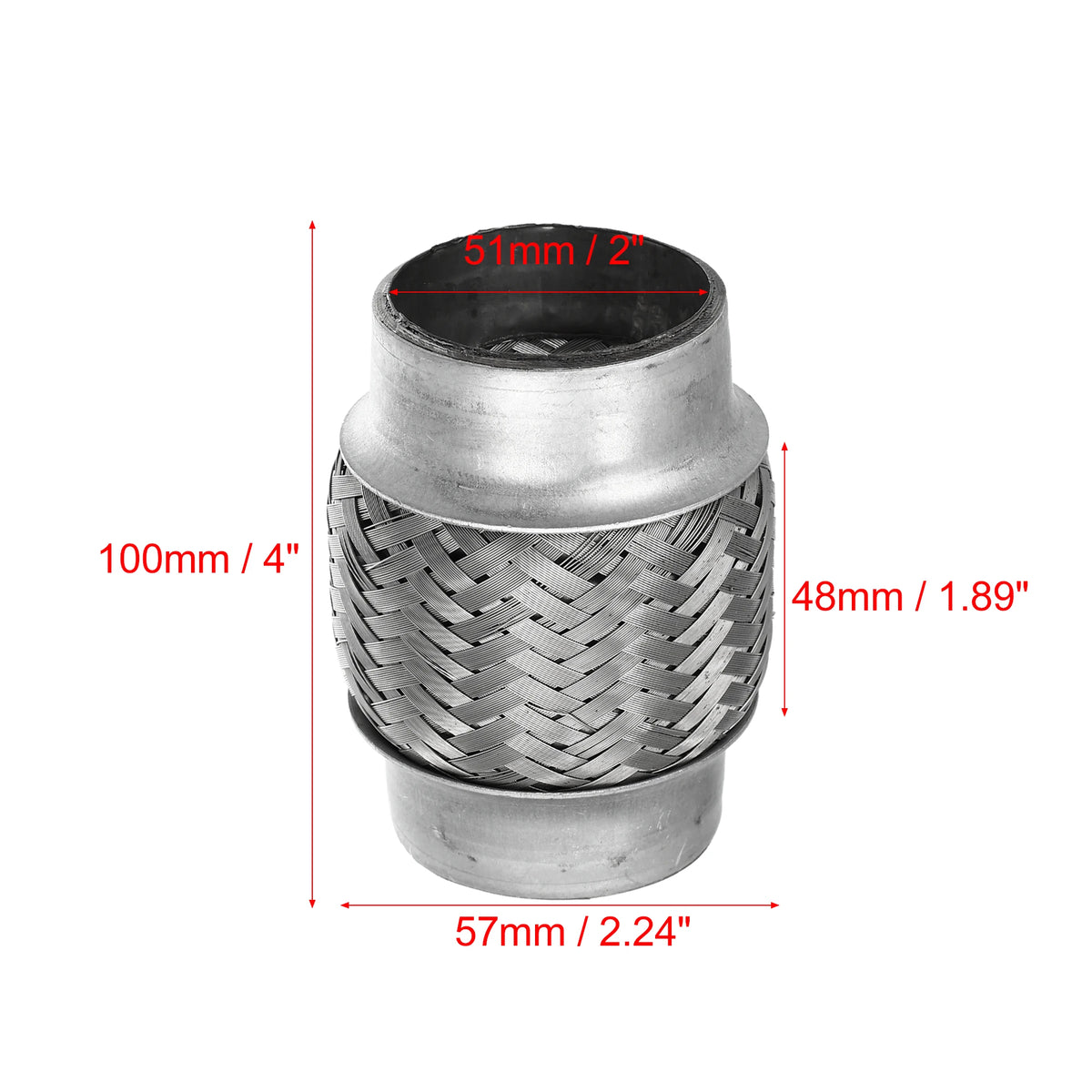 UXCELL 51x55x252mm 51x57x150mm 58x63x250mm Car Exhaust Tube Telescopic Flexible Stainless Steel Muffler Pipe Connector
