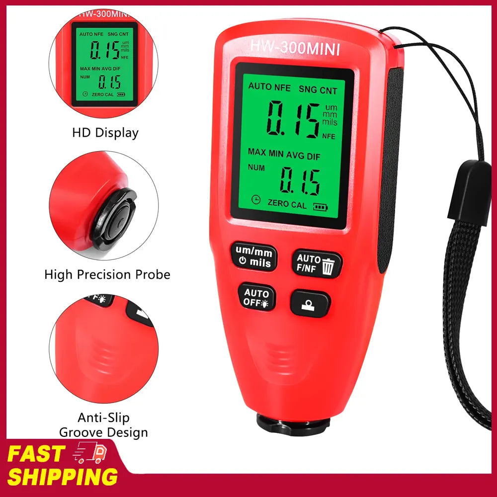 Car Paint Thickness Tester Car Coating Thickness Meter for Automobile Paint Inspection Manufacturing Industry Metal Surface CM World