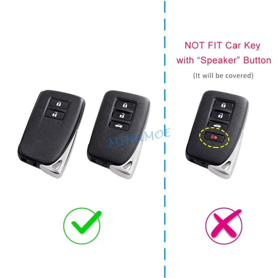 Car Key Fob Chain Case Cover Ring Shell For 2013-2023 Lexus RX ES NX IS GS LX RC Carbon Fiber 200t 300 300h 350 450h CM World