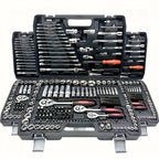 216-Piece Professional Socket Set - 1/2" 3/8" 1/4" Drive SAE & Metric, 72-Tooth Ratchet for Automotive & Home Repair CM World