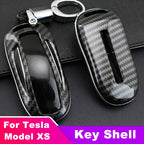 For Tesla Model X S Carbon Fiber Keychain Shell Car Remote Key Case Fob Cover 1PC CM World