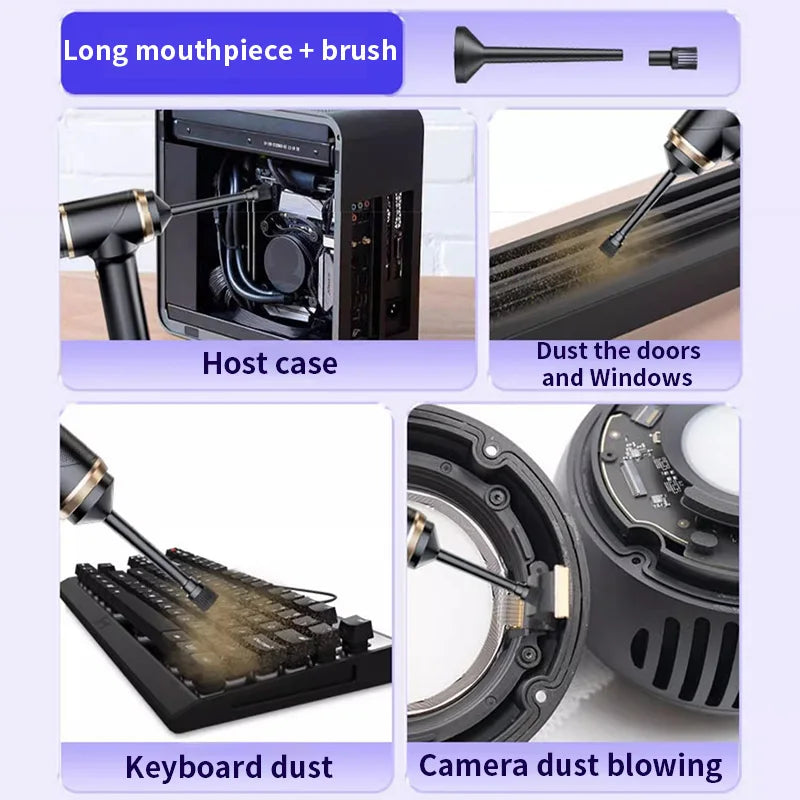 Cordless Handheld Vacuum With Brushless Motor 12000Pa Suction 3 in 1 Portable Rechargeable Mini Air Blower Car Vacuum Cleaner Car Mobile World