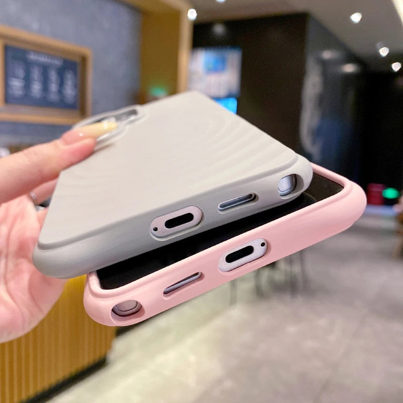 For Magsafe Magnetic Wireless Charge Water Ripple Silicone Phone Case For Samsung S26 Ultra S24 S23 S25 Ultra Plus FE Soft Cover