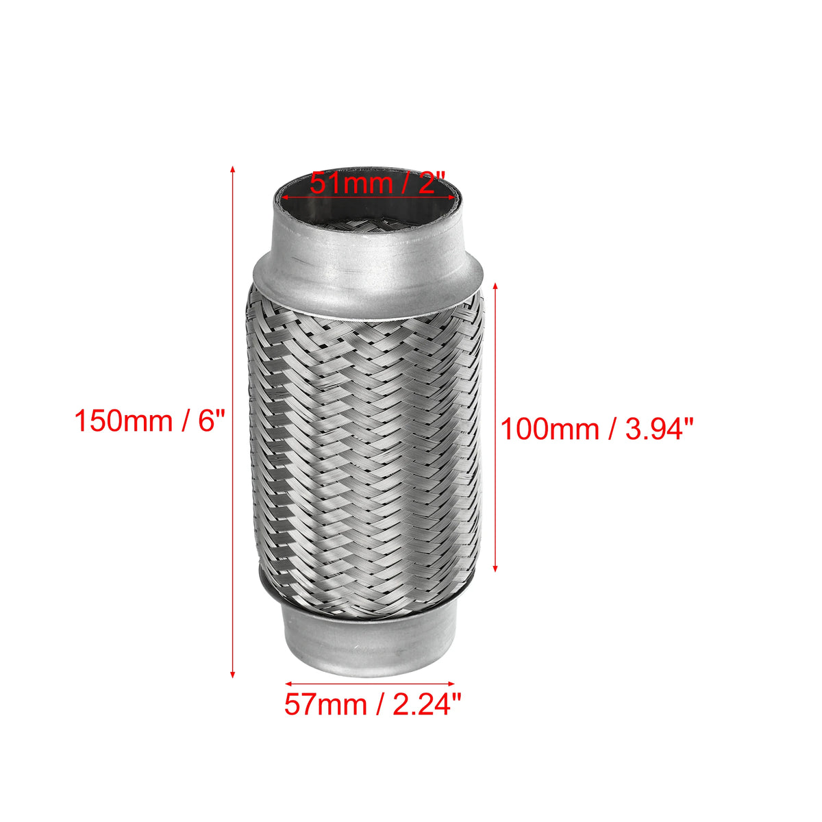 UXCELL 51x55x252mm 51x57x150mm 58x63x250mm Car Exhaust Tube Telescopic Flexible Stainless Steel Muffler Pipe Connector