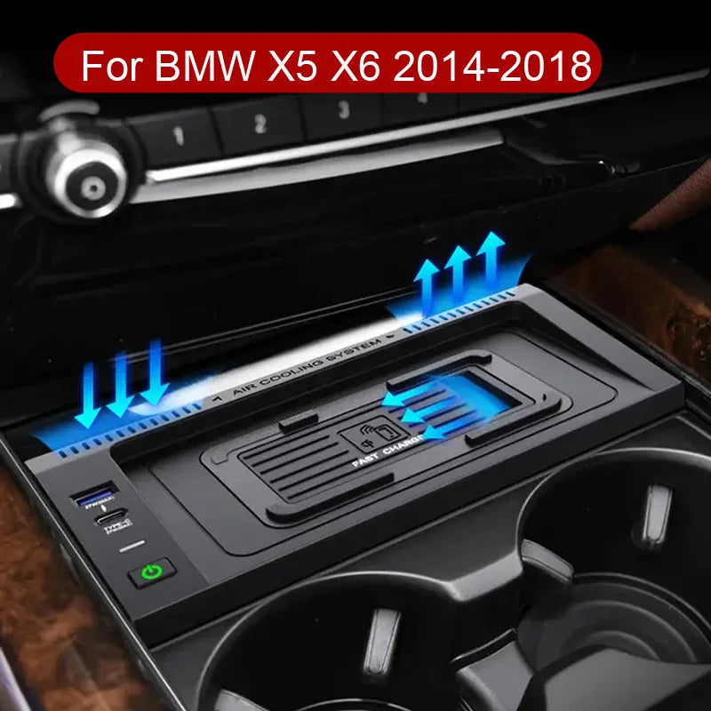 For BMW X5 F15 X6 F16 2014 2015 2016 2017 2018 15W Car wireless charger fast phone charger CM World