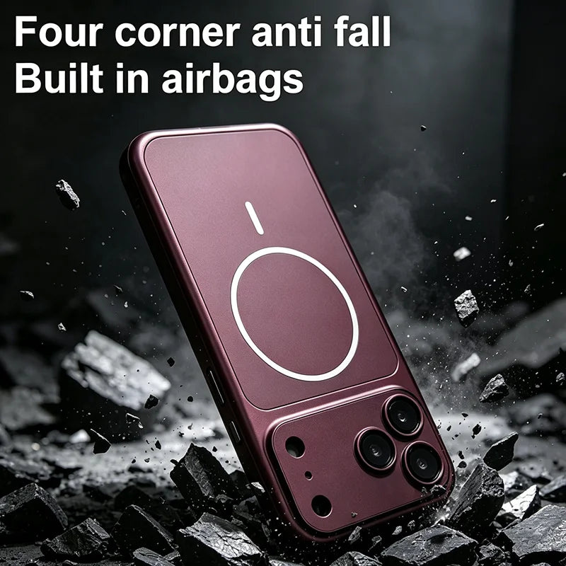 Instantly Change 18 Ultra Thin Metallic Paint Magnetic Case For iPhone 18 17 16 15 14 13 Pro Max Lens Protect For Magsafe Cover