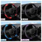 Universal Car Steering Wheel Cover Carbon Fiber Leather Embossed Car Handle Cover Suitable For Car Steering Wheels Men Women CM World