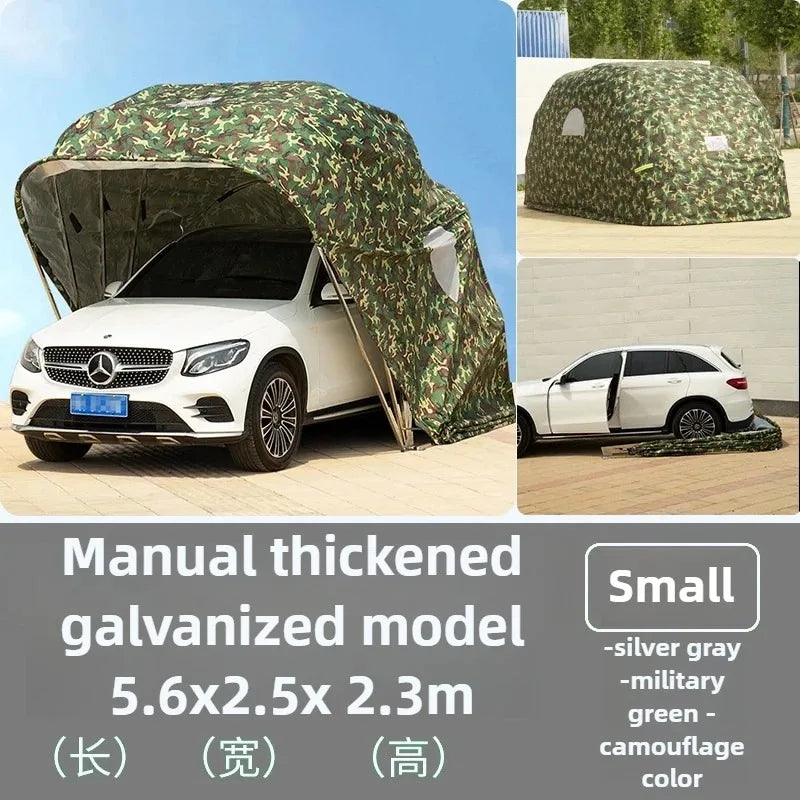 Any Size Custom Fully Automatic Folding Carport Waterproof Sunshade Mobile Garage Outdoor Parking Shelter Durable Oxford Fabric