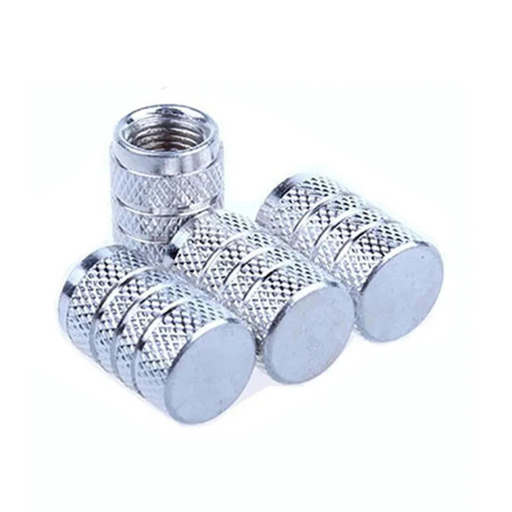 4Pcs Car Tire Valve Stems Cap Knurling Style Tire Valve Cap Aluminum Tire Wheel Stem Air Valve Cap car Universal accessories CM World