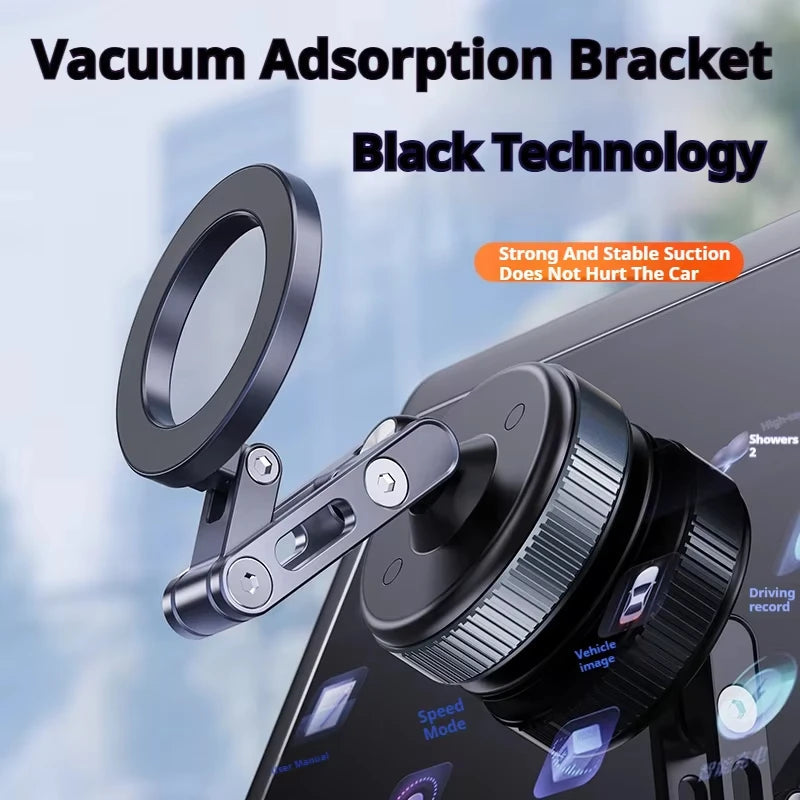 X53 Magnetic Phone Holder Rotating Folding Vacuum Suction Mag Stand For Car Navigation Gym Kitchen Streaming Bracket CM World