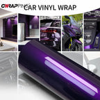 Wrap Foil Car Cover Ultra Glossy Purple Sticker for Car Accessories Waterproof PET Self-adhesive Automotive Vinyl Wrapping Film Car Mobile World