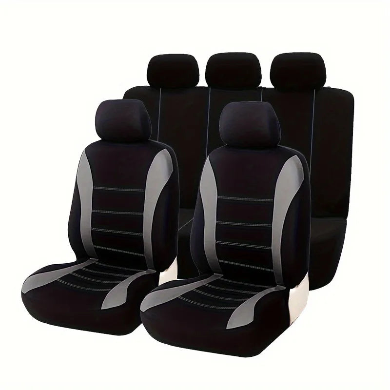 Universal Five-Seater Car Fabric Seat Covers with Stitching CM World
