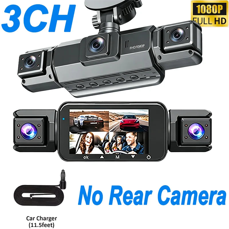 Car Dash Cam 3/4 Channel 360° 1080P HD 4 Lens DVR Camera Night Vision G‑Sensor 24H Parking Motion Loop Record Detection Recorder