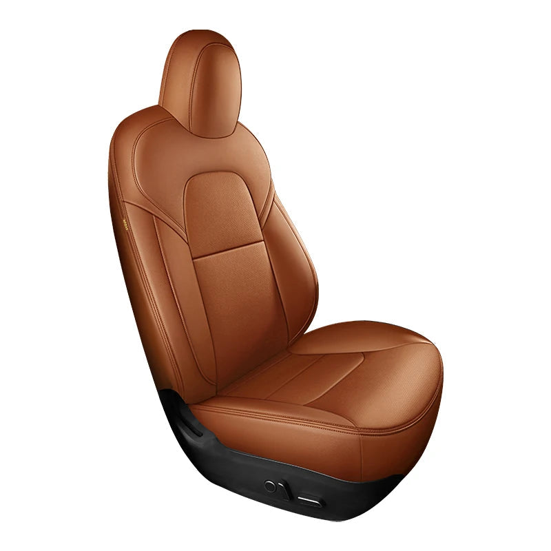 For Tesla Model 3 Y Custom Fit Car Seat Cover Accessories For Tesla 360 Degree Full Covered Perforated Artificial Leather CM World