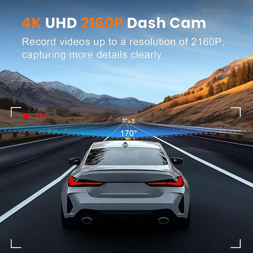 4K UHD Car Dash Camera DVR Night Vision Video Recorder with GPS Wi-Fi 24H Parking Monitoring Support for Vehicle Safety Car Mobile World