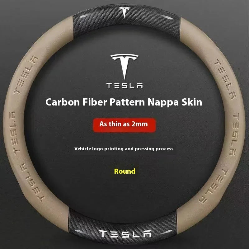 Car Steering Wheel Cover for Tesla Model 3 Model S Y X Roadster 2019-2025 Auto Interior Steering Wheel Accessories Anti-Slip