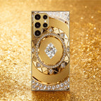 Advanced art patterned glass phone case suitable for Samsung Galaxy S26 S25 S24 S23 S22 S20 FE/Ultra/Plus anti drop back cover