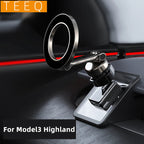 Adjustable Magnetic Car Phone Holder Mount for Tesla Model 3 Highland ModelY 2019-2024 Metal Car Phone Support Frame Accessories CM World
