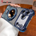 Glitter Shockproof Mirror Magnetic Bracket Case For iPhone 17 Air 16 16E 15 14 Plus 13 12 Mini 11 Pro XS Max XR Silicone Cover