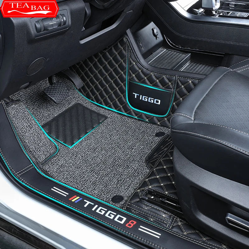 For Chery Tiggo 8 Pro MAX 2022 2023 Floor Mats Double Layer Custom Auto Foot Pads Automobile Carpet Cover Interior Floorliner