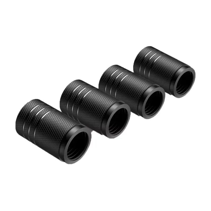 4Pcs Car Tire Valve Stems Cap Knurling Style Tire Valve Cap Aluminum Tire Wheel Stem Air Valve Cap car Universal accessories CM World