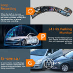 4-Channel Dashcam with 3.16-inch 1080P HD Front Camera 720P Front & Rear Cameras File Transfer Function