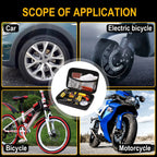 Auto Tire Repair Tool Tire Repair Kit - Bike Puncture Plug Garage Needle Nose Pliers Studding Tool Set With EVA Storage Case