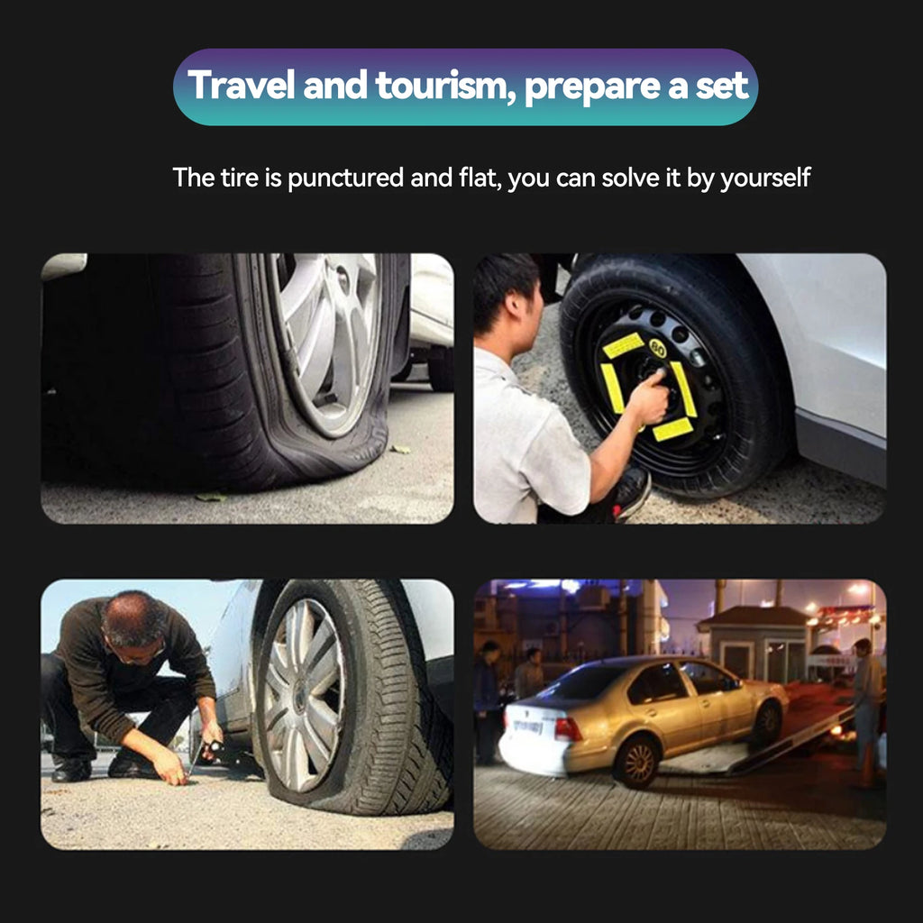 Portable Car Tire Repair Kit 23Pcs DIY Easy Repair Tyre Puncture Repair Tool For Car Motorcycles ATVS Lawnmowers Tractors Trucks CM World
