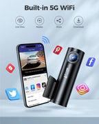 AZDOME M300S 4K Dash Cam Front and Rear, 5.8G WiFi GPS Dash Camera for Cars, Free 64GB SD Card, Voice Control, WDR Night Vision Car Mobile World