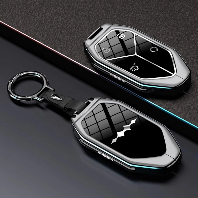 Car Key Shell Case for BYD Equation Leopard 5 8 Ti3 7 Keychain Remote Key Fob Zinc Alloy Cover Bag Protector Car Accessories