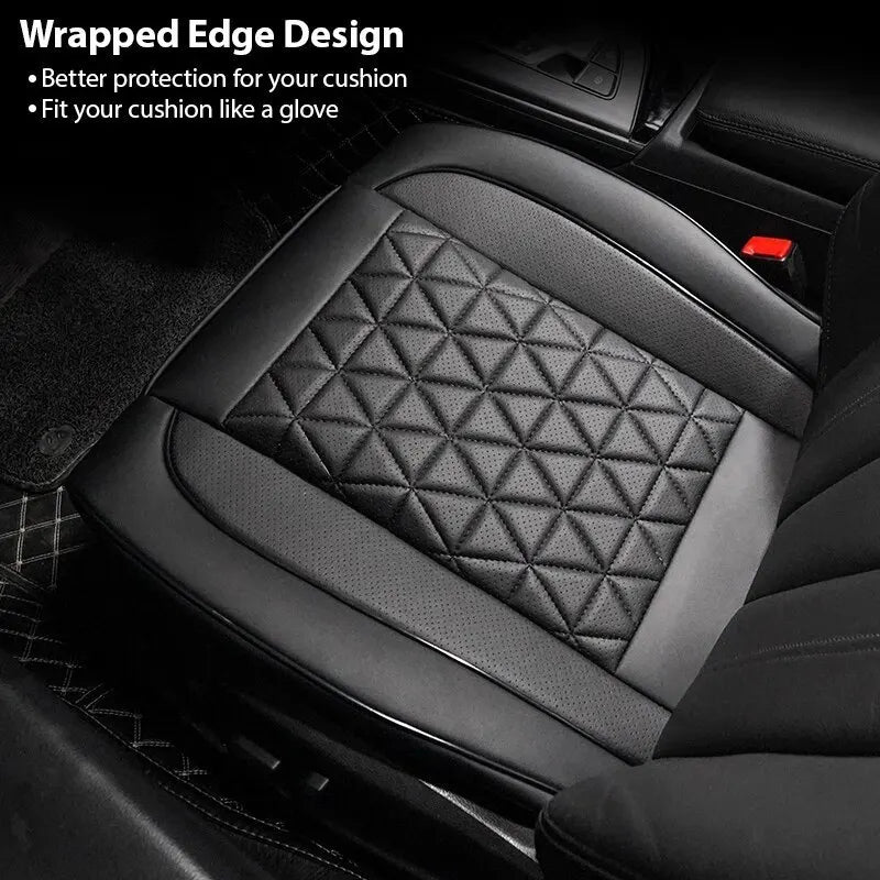 1PC Diamond-Quilted Premium PU Leather Car Seat Cover Non-Slip Breathable Universal Fit for Sedans SUVs Trucks - Seat Pad CM World