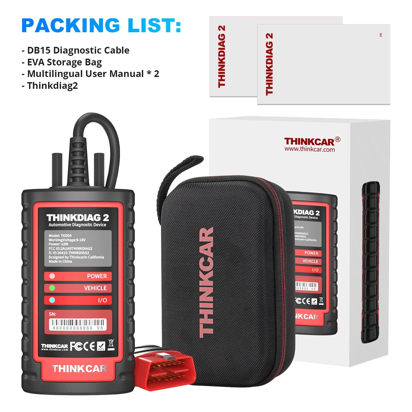 ThinkDiag 2 ALL software 1 Year Free Update Auto Diagnostic tool support CAN FD ECU Coding Bidirectionnal 16 reset OBD2 Scanner Car Mobile World
