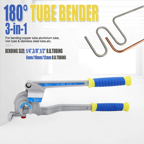 180 Degree Tube Bender 3-In-1 Small Multi-purpose Bender for Copper Pipe Aluminum Pipe Iron Pipe Stainless Steel Pipe CM World