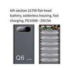 24-Hour Delivery PD100W Power Bank Shell For Winter, 6X 21700 Battery DIY Housing Support /PD3.0/QC3.0 Charging For Laptop Ph Car Mobile World