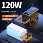 120W 150000mAh Fast Charging Power Bank Large Capacity Outdoor Mobile Power Supply External Spare Battery for Outdoor Camping Car Mobile World
